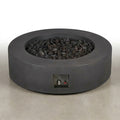 Outdoor Fire Pit Designed for Year-Round Entertaining, GFRC Construction, 43-Inch Round, Lava Rocks