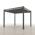 Outdoor Pergola Built for Year-Round Shade, 10x10 Aluminum Frame, Retractable Canopy, Weather Resistant