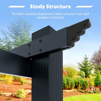 Outdoor Pergola Built for Year-Round Shade, 10x10 Aluminum Frame, Retractable Canopy, Weather Resistant